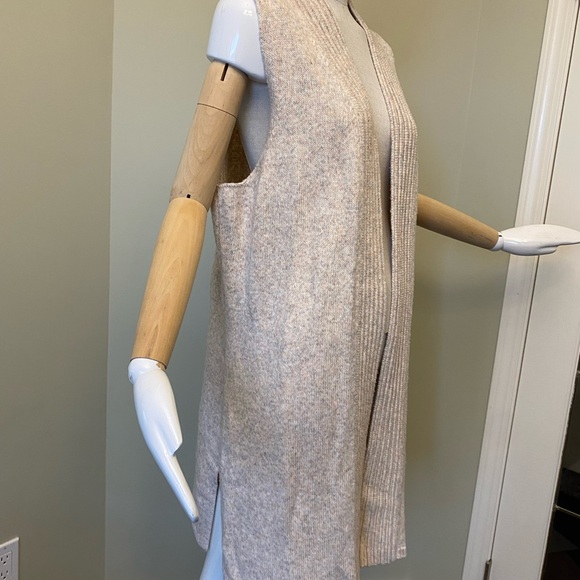 White House Black Market Cream (multi coloured) Sleeveless Long Cardigan XL - Picture 4 of 11